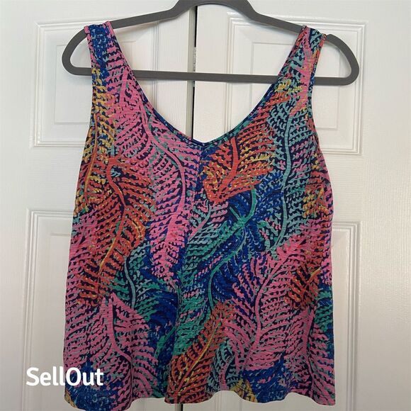 Lilly Pulitzer Women's V-Neck Tank Top Floral Print Size S Standard Multicolor - Picture 4 of 4